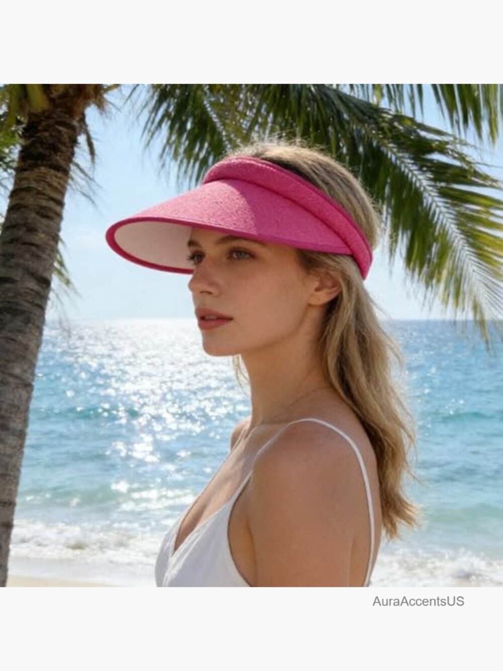 4 Wide Brim Sun Visor Hats UV Protection Golf Visor with Clip for Sports Travel - Picture 5 of 7